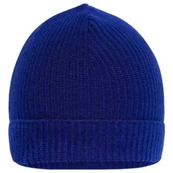 Workwear Ripp-Strick Beanie MB7137, dunkel-königs-blau, Einheitsgröße - blau