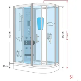AcquaVapore Duschkabine Komplettdusche Fertigdusche Dusche D60-70T0R 80x120 cm ohne 2k Scheiben Versiegelung
