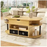 stilvora Couchtisch Oval Schwarz MDF 105 x 60 x 50 cm