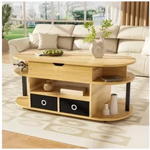 stilvora Couchtisch Oval Schwarz MDF 105 x 60 x 50 cm