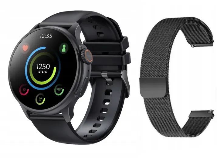 Neuer Smartwatch GlacierX Aura Black + Mesh-Armband GX-AC60 BM