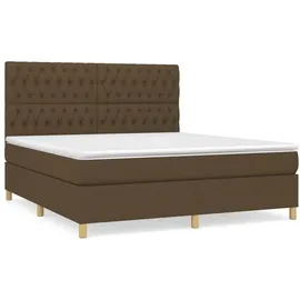 vidaXL Boxspringbett mit Matratze Dunkelbraun 180x200 cm Stoff