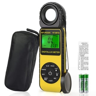 INFURIDER Digital Luxmeter Belichtungsmesser YF-881D Illuminometer 0.1-400,000 Lux Lichtmessgerät Lichtmesser mit um 270° drehbarem Detektor für LED-Licht und Zuchtpflanze