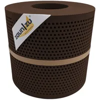 zaunzu® Sichtschutzstreifen Rille Gelocht Quadrat 26 m Braun Metall