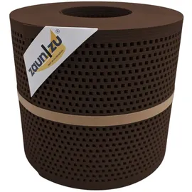 zaunzu® Sichtschutzstreifen Rille Gelocht Quadrat 26 m Braun Metall