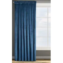 Eurofirany Design91 Samtvorhang Kräuselband Blickdichte Vorhänge Samt Velours 135x300 Samtvorhänge ROSA (dunkelblau)