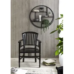 Armlehnstuhl SIT "Samba", braun (dunkelbraun), Massivholz, Stühle, im Lodge-Stil