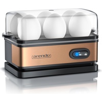 Arendo Eierkocher 6-fach, 400 W, Edelstahl, Warmhaltefunktion, Härtegrad einstellbar, für 6 Eier beige