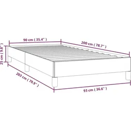 vidaXL Bettgestell 90 x 200 cm Schwarz