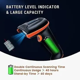 Tera Barcode Scanner 1D 2D QR Kabellos 2,4 GHz USB 2,0 Handscanner Ständer D5100
