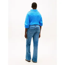 Tommy Hilfiger Curve "CRV DNM FINN FLARE RW", Damen, Gr. 54, N-Gr, blau (finn), Denim/Jeans, Obermaterial: 82% Baumwolle, 16% Polyester, 2% Elasthan, unifarben, bootcut fit knöchellang, Jeans, in großen Größen, in ausgestellter Form