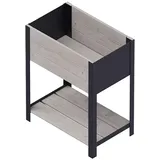 upyard Holz-Pflanzkasten Modernbox mit Ablage, ca. B58/H72/T36 cm, Grau)