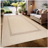 my home Teppich Venedig Bordüre auch als Läufer erhältlich, rechteckig, Höhe: 3 mm, In- und Outdoor geeignet, Sisal-Optik, Wetterfest & UV-beständig beige 120 cm x 170 cm x 3 mm