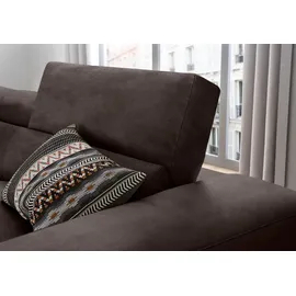 W.Schillig Ecksofa "piedroo, Designsofa mit tollem Sitzkomfort, bequem und elegant, L-Form", braun (mocca s37), B:303cm H:70cm T:193cm, Stoff S37 (100% Polyester): Luxus-Microfaser in Lederoptik, Sofas, Ecksofa, Kopfteilverstellung, wahlweise mit