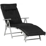 Outsunny Sonnenliege mit Kissen (DE84B-184) Schwarz,