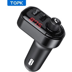 Auto Bluetooth 5.0 FM Transmitter 2.1A Car Wireless MP3 Player Freisprecheinrich...