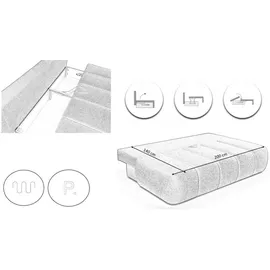 kaiser möbel Schlafsofa Beige, Holz, Rechteckig, 207x91x103 cm, Wohnzimmer, Sofas & Couches, Schlafsofas