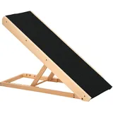 PawHut Haustierrampe verstellbare Hunderampe mit rutschfestem Teppich aus Kiefernholz und Polyester 90x40x61cm für Hunde & Katzen   Aosom.de