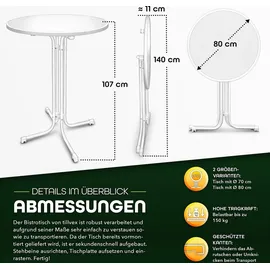 tillvex Bistrotisch Ø 80 x 72 cm Weiß