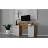 Forte Schreibtisch Net106 Holzoptik Grau