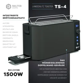 Balter Home Balter Toaster 4 Scheiben, Langschlitz,