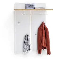 Hängegarderobe in Weiß und Wildeiche Optik modern