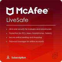 McAfee LiveSafe 2026 Unlimited ESD Win Mac Android iOS