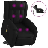 vidaXL Massagesessel Mit Aufstehhilfe Elektrisch Schwarz Kunstleder