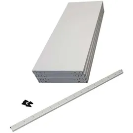 SCHULTE Regalwelt Steckregal Holz/Metall/Stahl 180x80x40 cm weiß 4 Fachböden