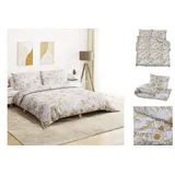vidaXL Bettwäsche-Set Weiß und Braun 200 x 200 cm