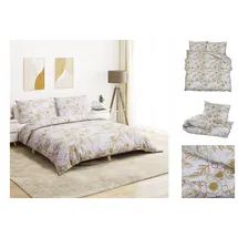 vidaXL Bettwäsche-Set Weiß und Braun 200 x 200 cm