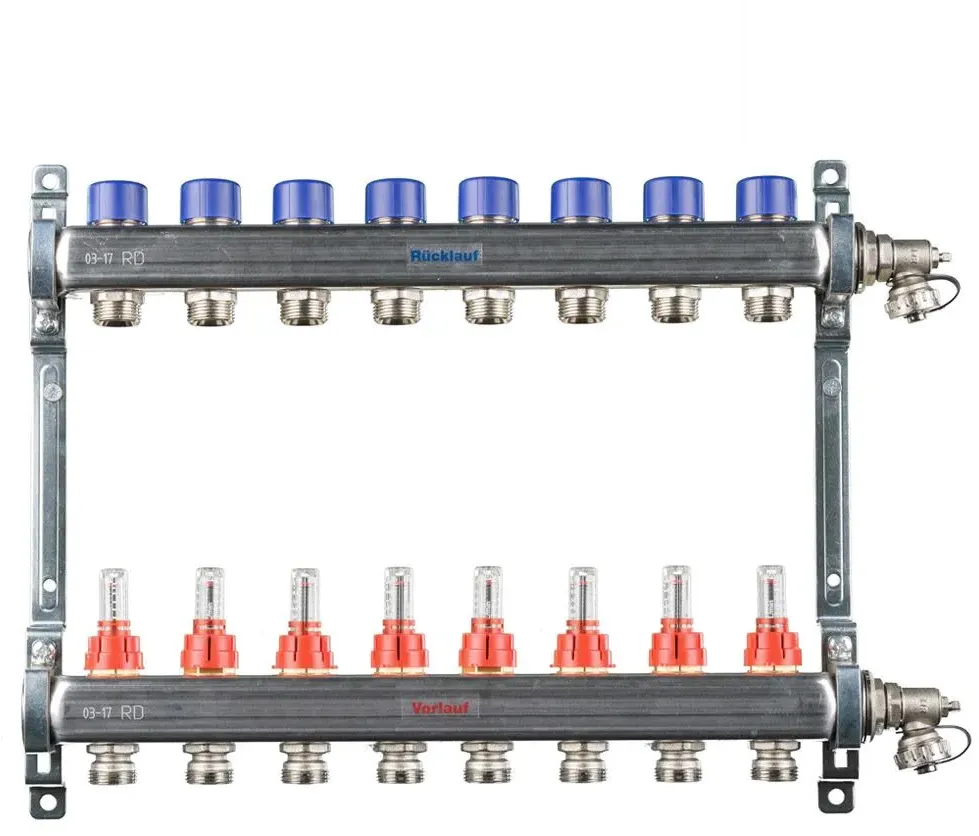 Fußbodenheizung-Heizkreisverteiler für 8 Heizkreise