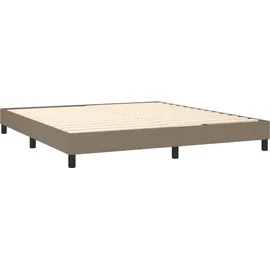 vidaXL Boxspringbett mit Matratze & LED Taupe 180x200 cm Stoff