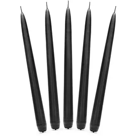 Partydeco Spitzkerze 24 cm schwarz 10 St.