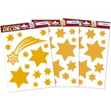 HERMA Fensterbilder Weihnachten Sterne Gold, 44 Stück, selbstklebend, Kinder Fensteraufkleber, ablösbare Winter Fenstersticker, Glitzer Fensterfolie für Kinderzimmer Weihnachtsdeko