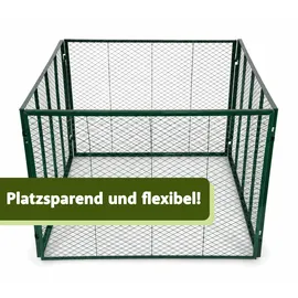 Lemodo Metall Komposter 750 L dunkelgrün, stabiler Komposter für eigenen Bio-Kompost