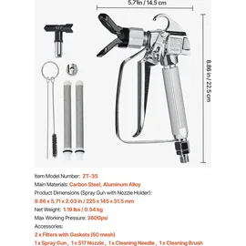 Vevor Airless-Farbspritzpistole 3600 psi mit 517-Düse