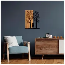 Asir Wanddekoration 45x58 cm Bäume Holz/Metall - Braun/Schwarz