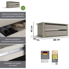 Rauch Schubladeneinsatz RAUCH "Schubladeneinsatz Zubehör Rauch-Kleiderschränke ORANGE", beige (leinenoptik hell), B:88cm H:45cm T:50cm, Holzwerkstoff, Schubladeneinsätze, Schubladeneinsatz, mit 2 Schubladen und Metallauszügen, Breite 88 cm, Tiefe 50 cm