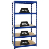 Proregal Schwerlastregal Metall 180x90x60 cm blau