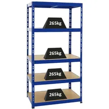 Proregal Schwerlastregal Metall 180x90x60 cm blau