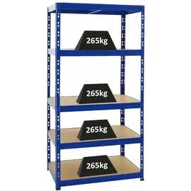 Proregal Schwerlastregal Metall 180x90x60 cm blau