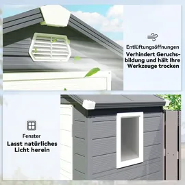 Outsunny Gerätehaus 1,1 m2 1,02 x 1,33 m Dunkelgrau