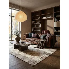KADIMA DESIGN Teppich, handgewebt VYNE, geometrisch, Beige-Natur, 200 x 300 cm,