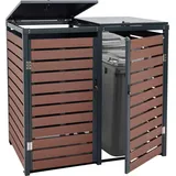 Mendler Mülltonnenverkleidung HWC-K14 119 x 140 x 102 cm braun