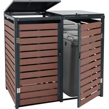 Mendler Mülltonnenverkleidung HWC-K14 119 x 140 x 102 cm braun