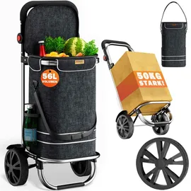monzana Einkaufstrolley schwarz 56 L