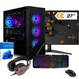 dcl24.de dcl24 Gaming PC Set komplett i7 14700KF, RTX4070 Super 12GB - 1000GB SSD, 32GB DDR5, 20x4.3 GHz, WLAN, 27" Monitor, Maus, Tastatur, Headset, Windows 11