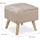 Relaxdays Samthocker mit Stauraum 40 x 40 x 40 cm Creme
