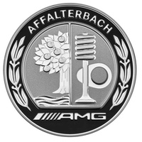 Mercedes-AMG Radnabendeckel mit AMG Wappen silber / schwarz Radnabenabdeckung A0